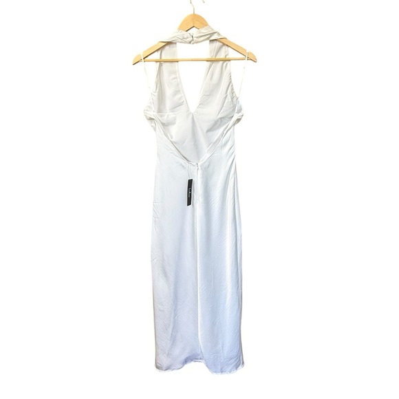 NEW Lulus Beyond Classy White Satin Halter Midi Dress Small #1563 - Picture 5 of 7